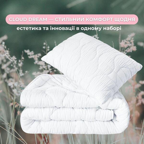 Набір CloudDream полуторна ковдра 140 x 210 см і подушка 50 x 70 см, штучний пух, білий, ТМ IDEIA - зображення 4