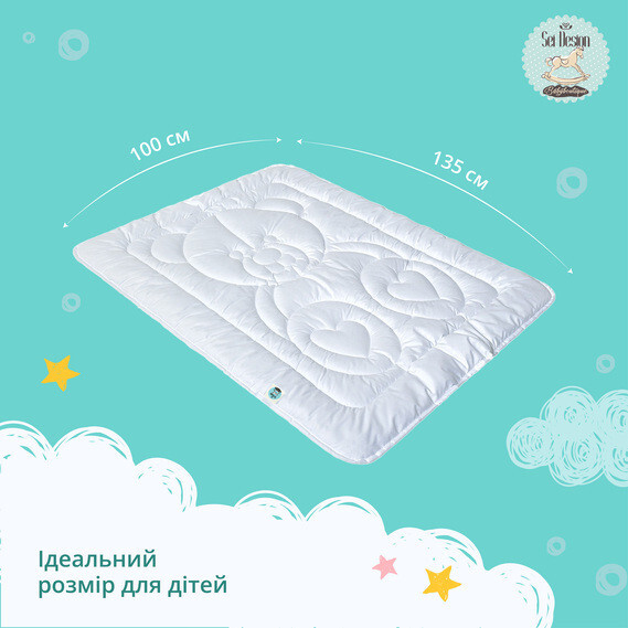 Набор детский Sei Design DeLuxe Мишка одеяло 100x135 см и подушка 40x60 см антиаллергенный - изображение 6