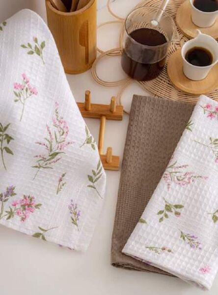 Набір кухонних рушників Nilteks Velora Beige, 3 шт, 40x60 см - зображення 2
