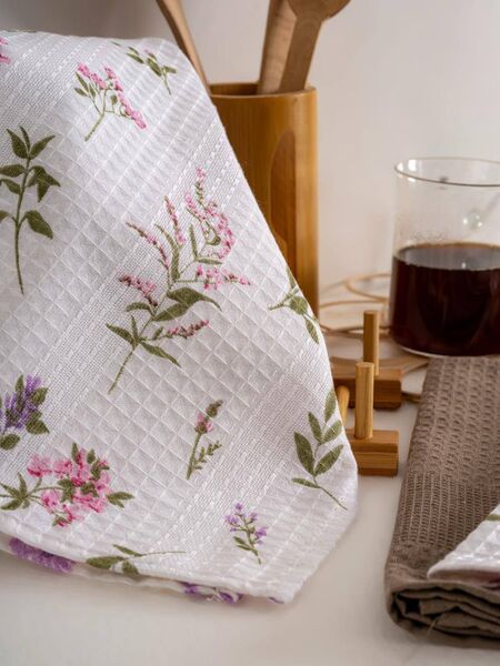 Набір кухонних рушників Nilteks Velora Beige, 3 шт, 40x60 см - зображення 3