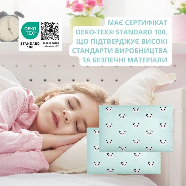 Набор наволочек 2 шт на подушку 40x60 см хлопок TM PAPAELLA бязь ранфорс панда мята - изображение 6