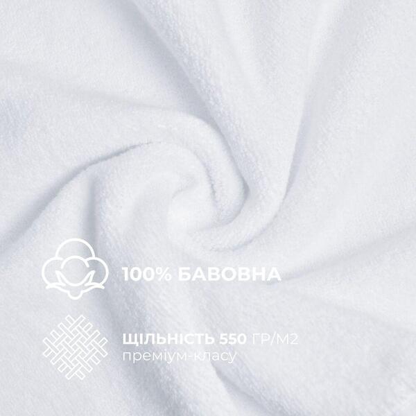 Набір махрових рушників 6 шт, серветки 30 x 30 см, натуральна бавовна 550 гм2, білі, ТМ IDEIA - зображення 7
