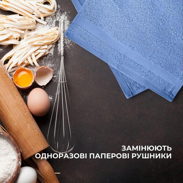 Набір махрових рушників 6 шт, серветки 30 x 30 см, натуральна бавовна 550 гм2, сині, ТМ IDEIA - зображення 8