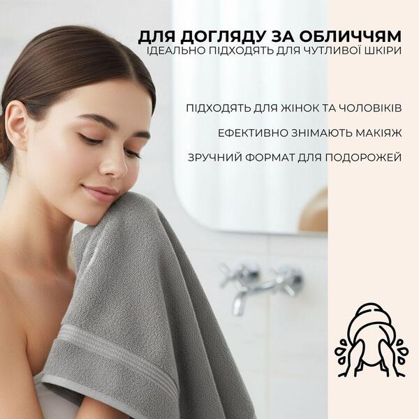 Набор махровых полотенец 6 шт, салфетки 30 x 30 см, натуральный хлопок 550 гм2, серые, ТМ IDEIA - изображение 3