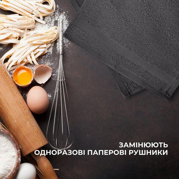 Набір махрових рушників 6 шт, серветки 30 x 30 см, натуральна бавовна 550 гм2, темно-сині, ТМ IDEIA - зображення 7