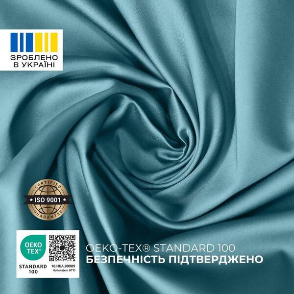 Комплект постельного белья евро, пододеяльник 200 x 220 см и 2 наволочки 50 x 70 см, премиум сатин, мята, ТМ IDEIA - изображение 9