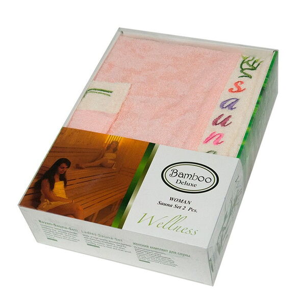 Набір сауна Gursan Bamboo жіночий (2 предмети) (woman - bamboo (2) - salmon) - зображення 2