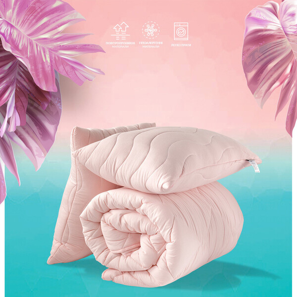 Набір Tropical євро TM IDEIA ковдра 200 x 220 см + 2 подушки 50 x 70 см пудра - зображення 10