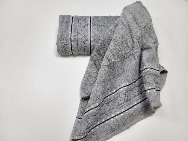 Набор из 2-х махровых полотенец лицо и баня VIP COTTON FILIZ, серый - изображение 2