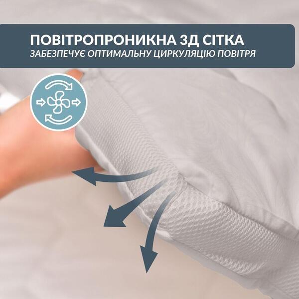 Наматрасник IDEIA ДАБЛ с резинками по углам 160 x 200 см защитный антиаллергенный супер плотный сірий - изображение 3
