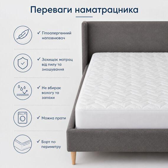 Наматрасник IDEIA стеганый с бортом 80x190 см, гипоаллергенный 150 гм2 - изображение 5