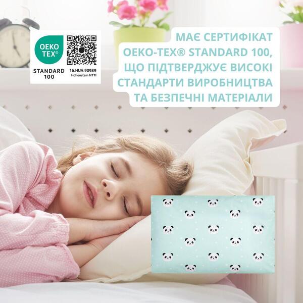 Наволочка на подушку 40x60 см бавовна TM PAPAELLA бязь ранфорс панда м’ята - зображення 6