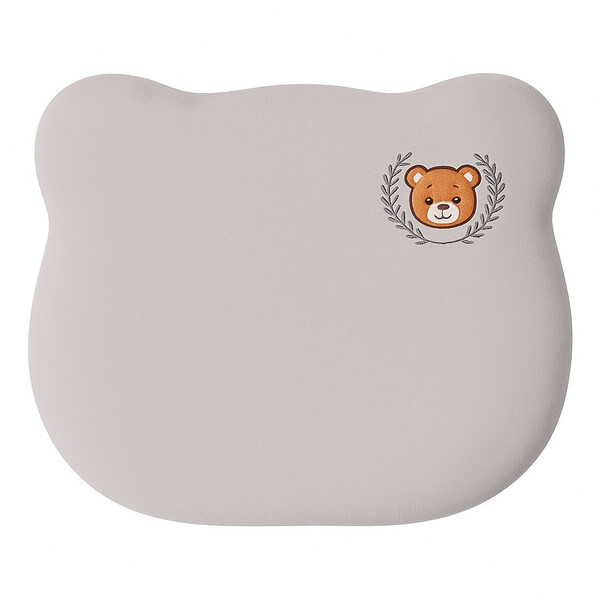 Наволочка на дитячу ортопедичну подушку BabyComfort, 23 x 27 см, трикотаж з вишивкою, сірий беж, ТМ PAPAELLA - зображення 1