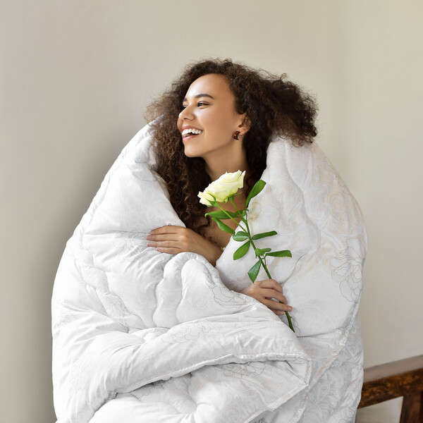 Одеяло Air Dream Classic полуторное 140 x 210 см, всесезонное с принтом розы, TM IDEIA - изображение 5