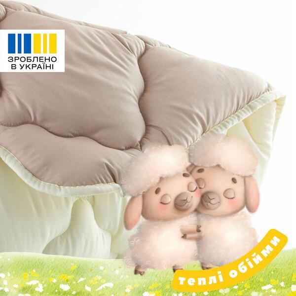 Детское одеяло в кроватку Woolly PAPAELLA, 100x135 см, шерстяное зимнее, бежевое - изображение 5