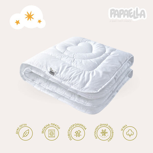 Одеяло детское Медвежонок ТM PAPAELLA 100 x 135 см белое - изображение 2