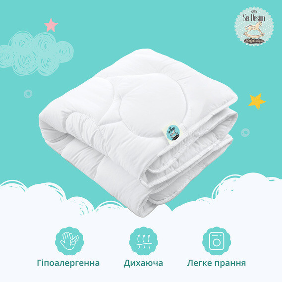 Одеяло детское Sei Design DeLuxe Панда 100x135 см всесезонное антиаллергенное волокно - изображение 3