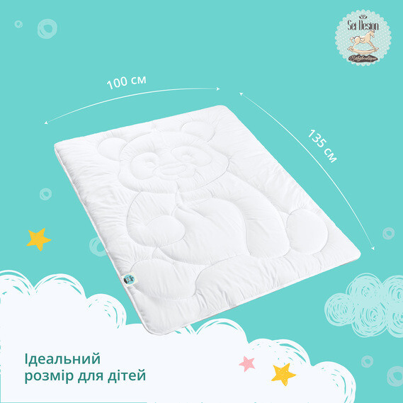 Одеяло детское Sei Design DeLuxe Панда 100x135 см всесезонное антиаллергенное волокно - изображение 5