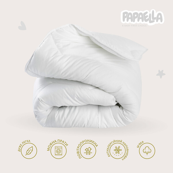 Одеяло детское 100 x 135 см в кроватку, зигзаг белое, Comfort ТM PAPAELLA - изображение 3