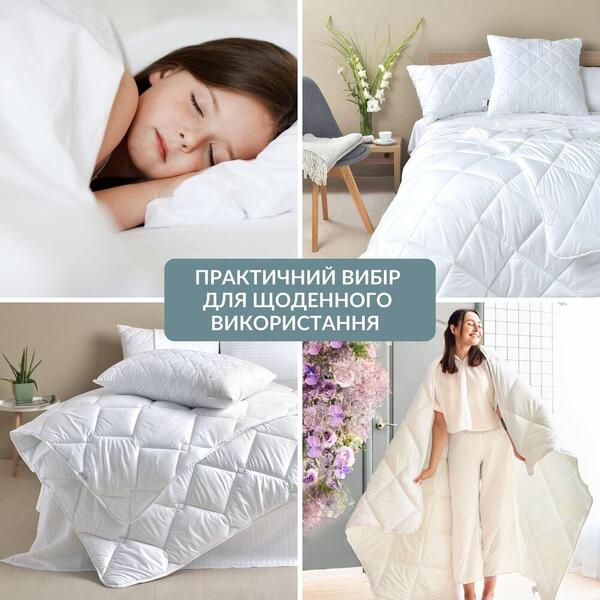 Одеяло ДобраНіч IDEIA 200 x 220 см всесезонное антиалергенное пл 300 г/м2 біла - зображення 6