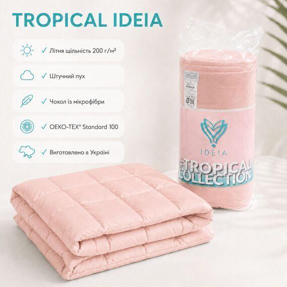 Одеяло летнее IDEIA Tropical 200x220 см (евро), искусственный лебяжий пух, легкое, гипоаллергенное, розовое - изображение 4