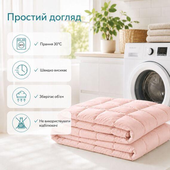 Одеяло летнее IDEIA Tropical 200x220 см (евро), искусственный лебяжий пух, легкое, гипоаллергенное, розовое - изображение 6