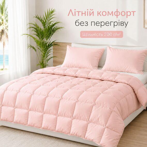 Одеяло летнее IDEIA Tropical 200x220 см (евро), искусственный лебяжий пух, легкое, гипоаллергенное, розовое - изображение 7