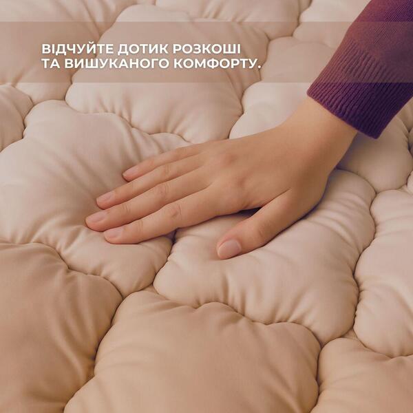 Одеяло зимнее теплое Woolly, 200 x 220 см, евро, натуральная овечья шерсть 400 грм2, бежевая, ТМ IDEIA - изображение 3