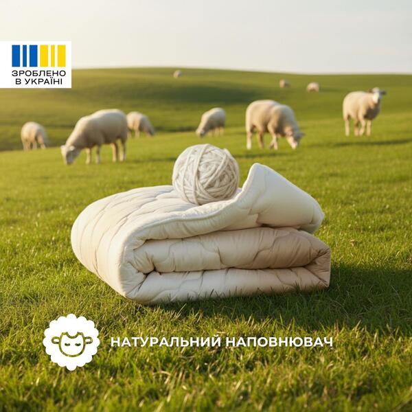 Ковдра вовняна всесезонна 175 x 210 см WOOLLY ТМ IDEIA - зображення 13
