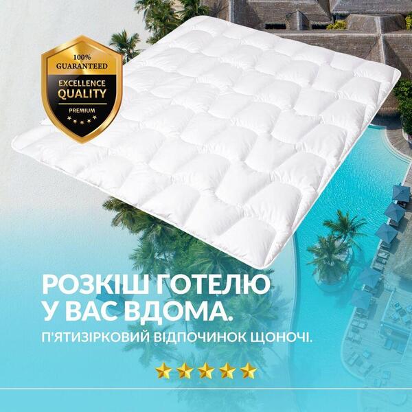 Ковдра зимова євро 200 x 220 см IDEIA штучний лебединий пух, тепла біла ковдра - зображення 7