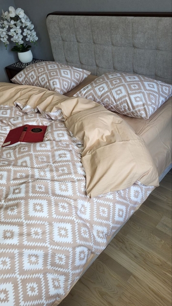 Комплект постельного белья Орнамент беж, cotton - изображение 4
