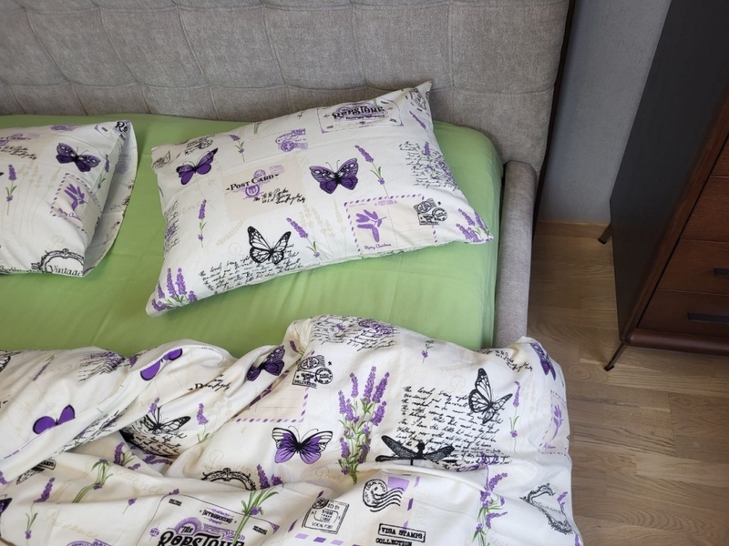Комплект постельного белья Открытка/салатовый, Turkish flannel - изображение 2