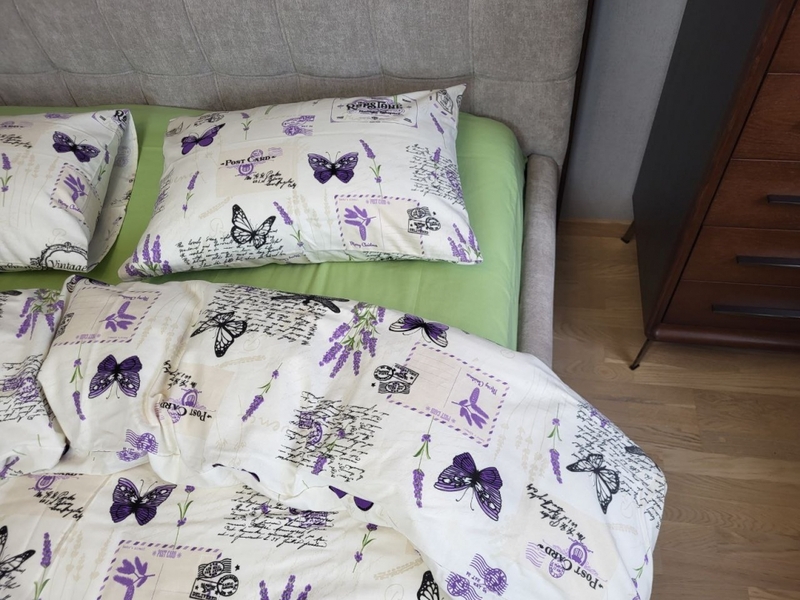 Комплект постельного белья Открытка/салатовый, Turkish flannel - изображение 3