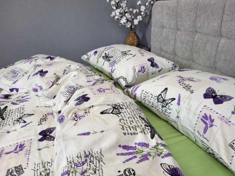 Комплект постельного белья Открытка/салатовый, Turkish flannel - изображение 4