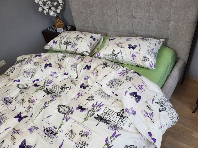 Комплект постельного белья Открытка/салатовый, Turkish flannel - изображение 6