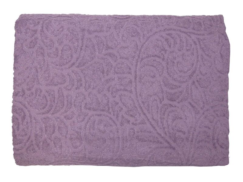 Простирадло махрове Parisa 400 полуторне 150 x 200 см., J-079 - N05 сливове, ТМ Parisa Home Узбекистан - зображення 1