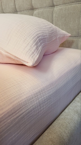 Муслінова постільна білизна Pink Peach, 4-шаровий муслін зі 100 бавовни, ТМ Комфорт-текстиль - зображення 3
