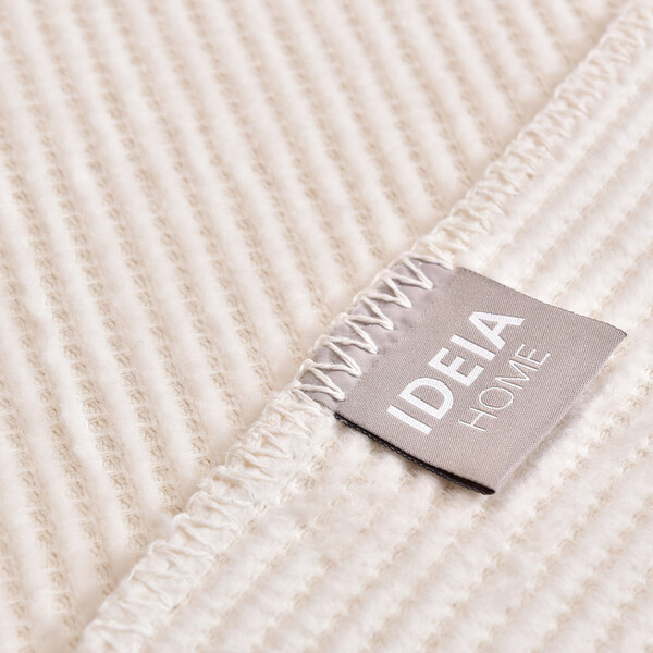 Плед покрывало хлопковое Adina TM IDEIA 200 x 220 см молоко - изображение 5