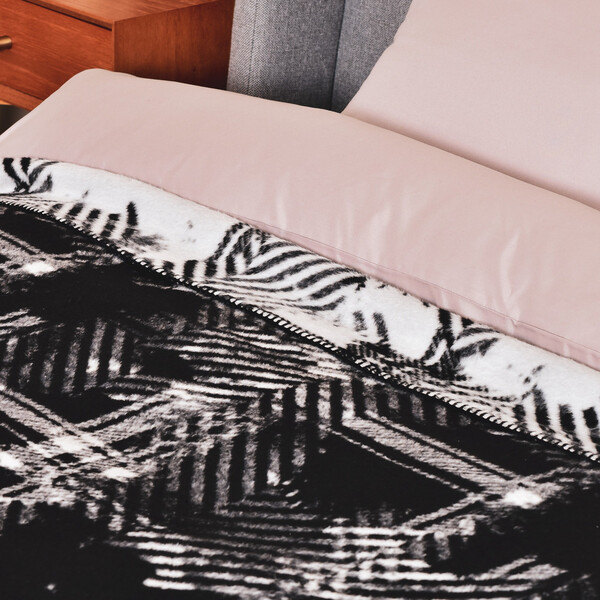 Плед покрывало хлопковое Kassandra TM IDEIA 150 x 220 см черный - изображение 6