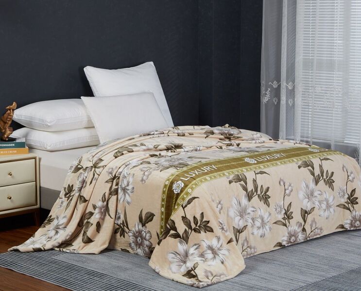 Плед Luxury Magnolia Glow, Sofia, микрофибра, 150 x 210 см, полуторный, Велсофт СПЛ-188 - изображение 1