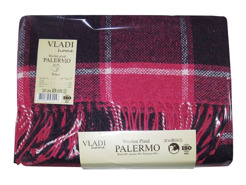 Плед Palermo 140 x 200 см полуторный, 07SOFA фукс-сливов, ТМ Vladi - изображение 1