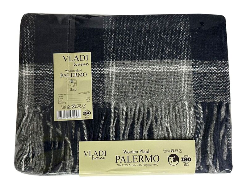 Плед Palermo 140 x 210 см полуторный, 07SOFA бел-дым-св.антр, ТМ Vladi - изображение 3