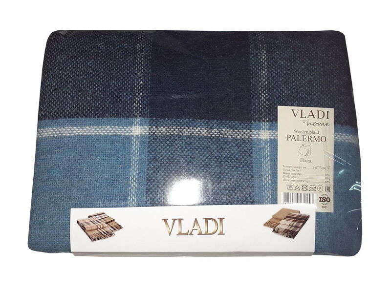 Плед Vladi Palermo 140х200 (SOFA белый-сер.гол-т.син) - изображение 1