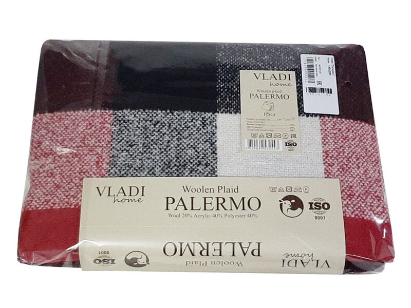 Плед Vladi Palermo 140х200 (PICTOR белый-красн-черн) - изображение 1