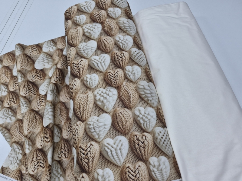 Комплект постільної білизни Плетені Сердечки Cotton 5D молочний - зображення 3