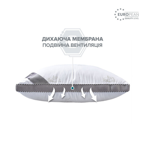 Подушка для сну Classica Soft 3D трикамерна з аналогом лебединого пуха ТМ IDEIA 50 x 70 см лебеді - зображення 4