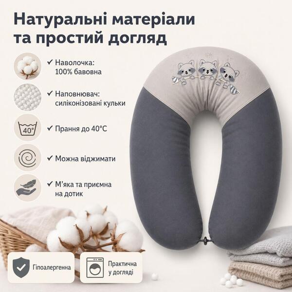 Подушка для вагітних та годування 30 x 190 см, з вишивкою, сіра в горошок, ТM PAPAELLA - зображення 21