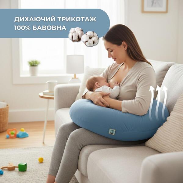 Подушка для сну та годування немовляти SeiDesign, 30 x 190 см, мякий трикотаж, наволочка з бавовни, колір мята - зображення 5