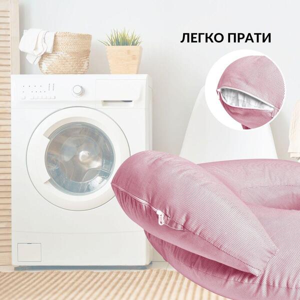 Подушка для годування диванчик 60 x 70 x 16 см бавовна антиалергенне волокно, для удобства мамы, с молнией смужка - изображение 7