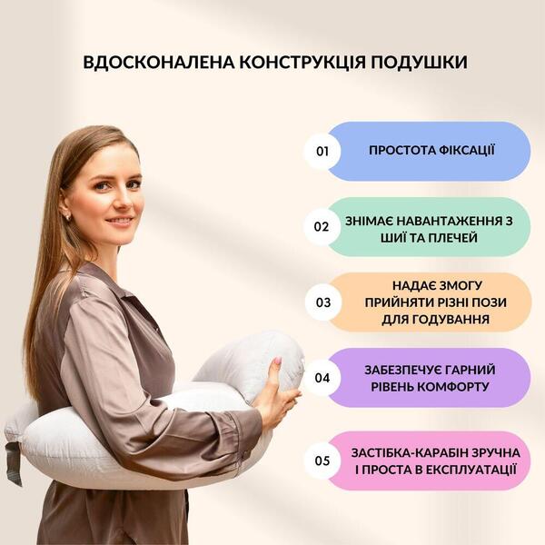 Подушка для годування диван 60 x 70 x 16 см бавовна антиалергенне волокно сіра - зображення 5